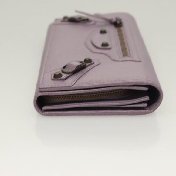 BALENCIAGA Classic Continental Zip Wallet Leather Purple - Picture 8 of 15